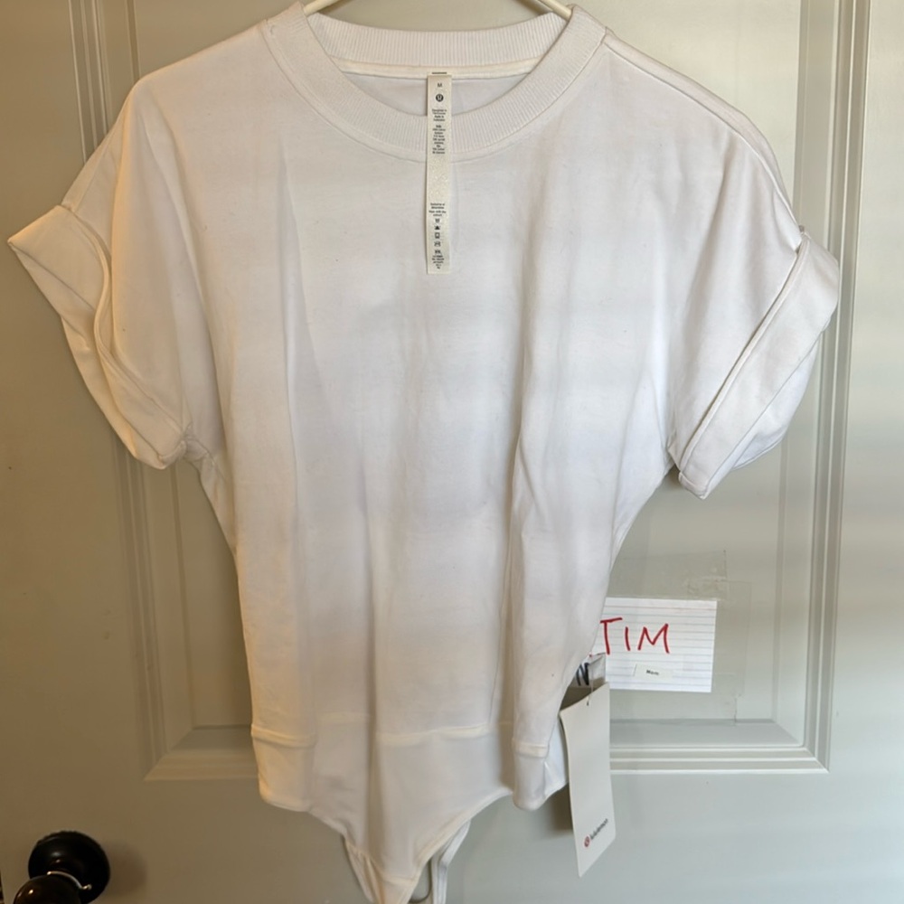 White cotton tee bodysuit